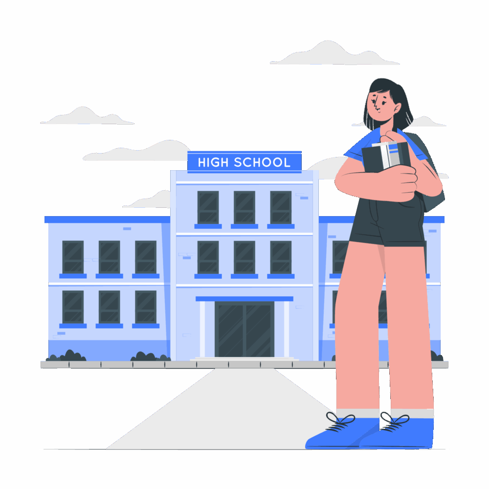 学校に通う子
